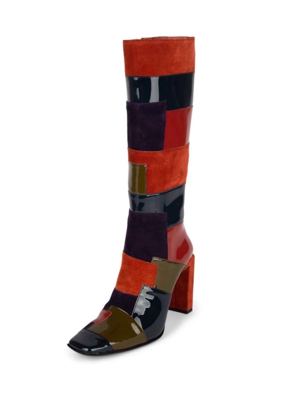 Jeffrey Campbell Lightspeed Patchwork Knee High Boots.